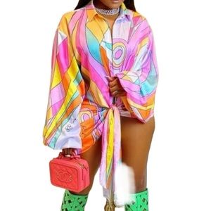 Vintage inspired 70’s Pullover Floral Blouse / Flowy / flower power size large